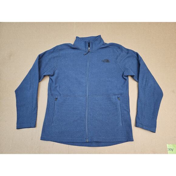 The North Face Mens Blue Long Sleeve Pockets Fleece Full-Zip Jacket Size Large - Picture 1 of 9